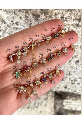 پیرسینگ طلائی زنانه ds denizden silver - کد 655695526