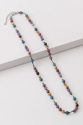 گردنبند جواهر زرد زنانه سنگ طبیعی Dünya Doğal Taş - کد 850865285