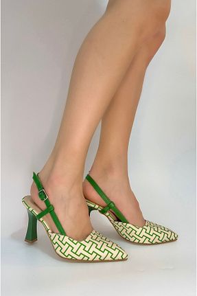 کفش پاشنه بلند کلاسیک سبز زنانه چرم مصنوعی Alya Shoes - کد 814422969