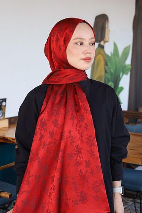 شال قرمز زنانه Hint İpek - کد 850985648