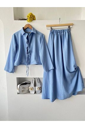 ست بالاتنه و پائین تنه آبی زنانه لیکرا ENDAMIM - کد 845429228