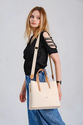 کیف دوشی بژ زنانه چرم مصنوعی Just Polo - کد 803497150