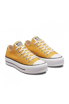 کفش اسنیکر زرد زنانه بند دار Converse - کد 783792562