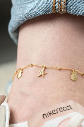 خلخال نقره طلائی زنانه Silvano Jewelry - کد 773873126