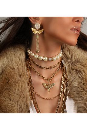 گردنبند مروارید طلائی مروارید فرهنگی Bayemeyc - کد 807074639