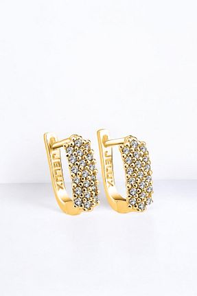 گوشواره نقره طلائی زنانه 925 عیار jelux silver - کد 850633624