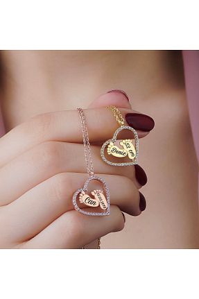 گردنبند نقره صورتی زنانه 925 عیار 925KOLYE - کد 353840063