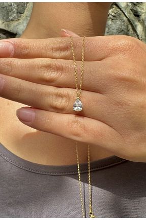گردنبند نقره زرد زنانه 925 عیار LİNOVE JEWELLERY - کد 707200048