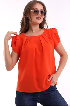 بلوز نارنجی زنانه ساده GLAMIFY FASHION - کد 341070391