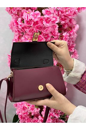 کیف دوشی زرشکی زنانه چرم مصنوعی MODA - کد 838661557