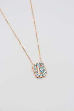 گردنبند استیل ( فولاد ) آبی زنانه رودیوم Vagueta - کد 850802110
