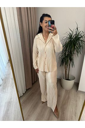 ست بالاتنه و پائین تنه نباتی زنانه بافتنی HERAVEGA BOUTİQUE - کد 850818571
