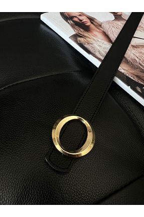 کمربند مشکی زنانه چرم مصنوعی Fiori - کد 850821385