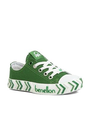 کفش اسنیکر سبز بچه گانه بند دار Benetton - کد 267629063