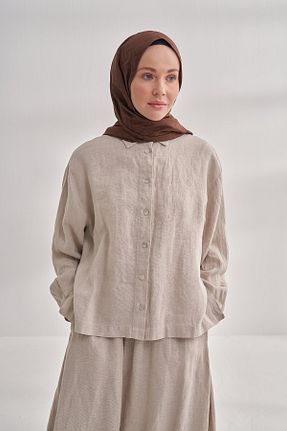 شال قهوه ای زنانه پلی استر ARMANDA - کد 851003565