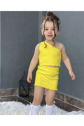 ست بالاتنه و پائین تنه زرد بچه گانه بافتنی Süslüm Kids - کد 737523601