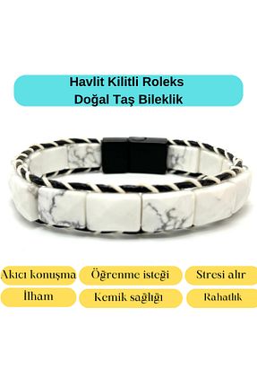 دستبند جواهر سفید زنانه سنگ طبیعی YILDIZ DOĞAL TAŞ - کد 850884745