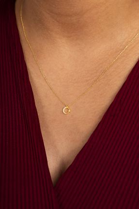 گردنبند نقره طلائی زنانه 925 عیار klas gümüş - کد 850619322
