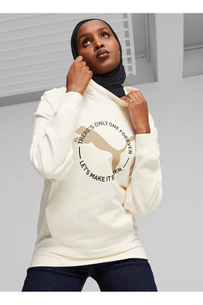 سوئیشرت اسپرت سفید زنانه رگولار Puma - کد 850894954