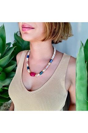 گردنبند جواهر رنگی زنانه منجق ellent atelier - کد 850698596