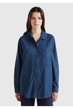 پیراهن آبی زنانه Relaxed United Colors of Benetton - کد 850796854