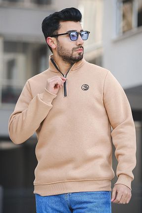سوئیشرت قهوه ای مردانه نقش دار / کار شده Oksit - کد 790317570