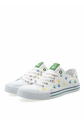 کفش اسنیکر سفید بچه گانه بند دار Benetton - کد 327774868