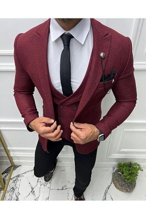 کت بلیزر زرشکی مردانه Twill leonmen - کد 304527194