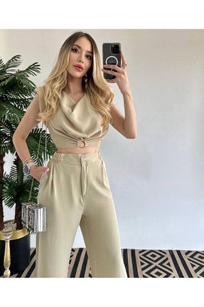 ست بالاتنه و پائین تنه طوسی زنانه بافتنی VİTA MODA - کد 850846182