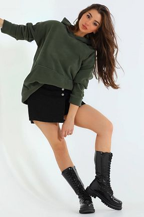 سوئیشرت اسپرت خاکی زنانه اورسایز BayBayan - کد 850863249