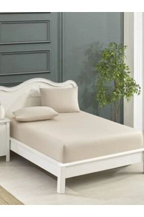 ست ملحفه تکنفره بژ پنبه ای Suvida - کد 834100999