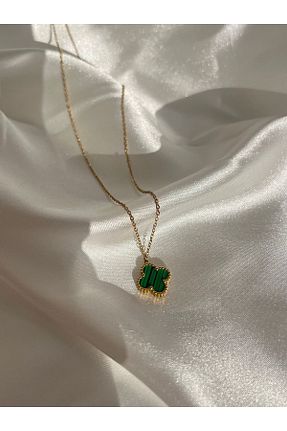 گردنبند استیل ( فولاد ) طلائی زنانه استیل ضد زنگ ilk ve tek - کد 837037497