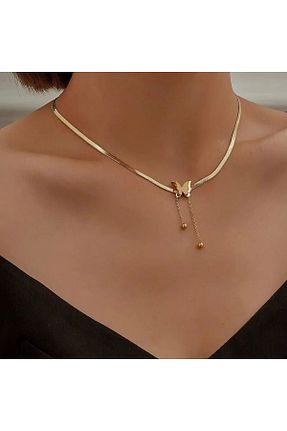 گردنبند استیل ( فولاد ) طلائی زنانه استیل (فولاد) MYLACCESSORIES - کد 850972972