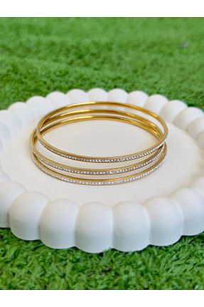 دستبند استیل (فولاد) طلائی زنانه استیل ضد زنگ Hicrans Takı - کد 839067447