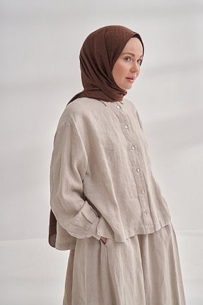 شال قهوه ای زنانه پلی استر ARMANDA - کد 851003565