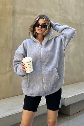 سوئیشرت طوسی زنانه ساده la & vetta - کد 850997390