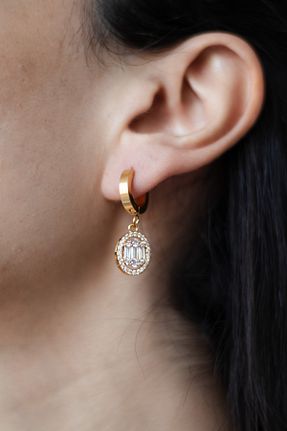 گوشواره استیل (فولاد) طلائی زنانه استیل (فولاد) shiness accessory - کد 446447262