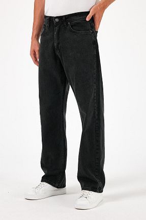 شلوار جین مشکی مردانه پاچه پهن DAMGA JEANS - کد 833852890