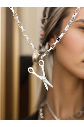 گردنبند جواهر زنانه روکش نقره whocares - کد 851060753