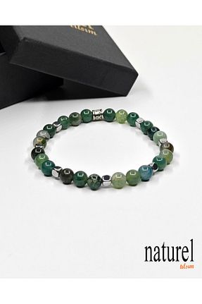دستبند جواهر سبز زنانه سنگ طبیعی Naturel Tılsım - کد 796996063