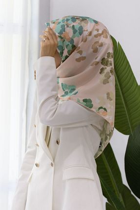 روسری خاکی پلی استر VİOLLA - کد 851080331