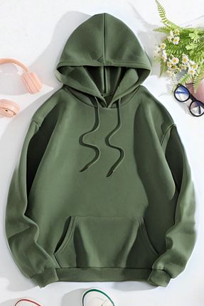 سوئیشرت خاکی زنانه ساده YAKAMEL - کد 851211651