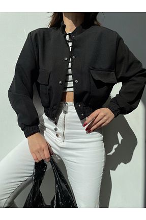 کت مشکی زنانه کراپ BELLA FASHION - کد 851237676