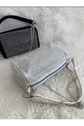 کیف دوشی سفید زنانه چرم مصنوعی Merdiven6 - کد 716379229