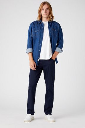 شلوار جین سرمه ای مردانه پاچه تنگ Wrangler - کد 311208041