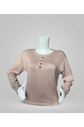 بلوز بژ زنانه ساده CİCİ GİYİM - کد 851476372