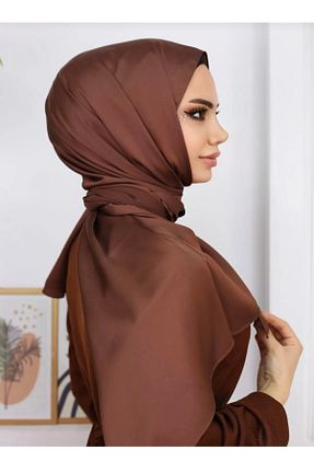 شال قهوه ای زنانه پلی ساتن Trablus - کد 851520517