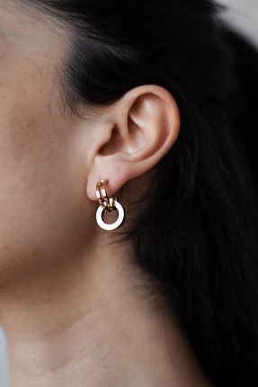 گوشواره استیل (فولاد) طلائی زنانه استیل (فولاد) shiness accessory - کد 446051513