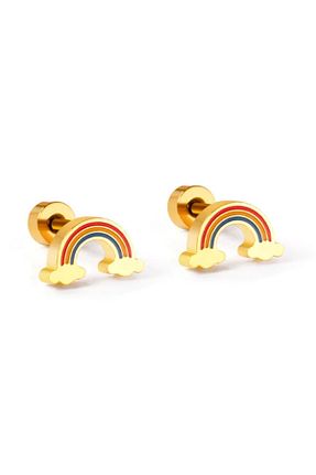گوشواره استیل (فولاد) طلائی بچه گانه استیل (فولاد) Janset - کد 816500730