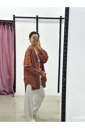 ست بالاتنه و پائین تنه قهوه ای زنانه بافتنی Butik - کد 848790736
